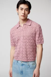 Mens-Slim-Fit-Short-Sleeve-100%-Cotton-Stylish-Shirt-pink