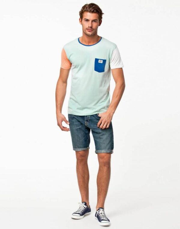 Mens-Standard-Fit-Short-Sleeve-Pocket-T-Shirt-SkyBlue-Full