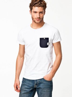 Mens-Standard-Fit-Short-Sleeve-Pocket-T-Shirt-White