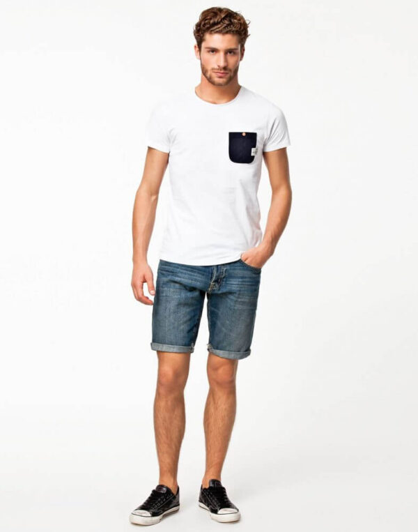 Mens-Standard-Fit-Short-Sleeve-Pocket-T-Shirt-White-Full