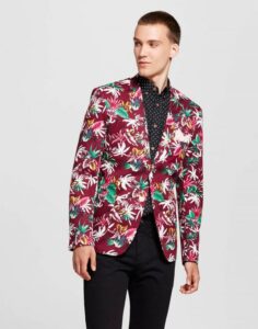 Men's WD·NY-Black-Mens-Palm-Burgundy-Jacket