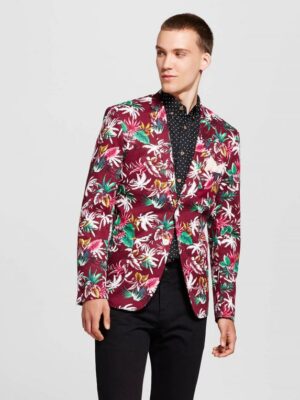 Men's WD·NY-Black-Mens-Palm-Burgundy-Jacket